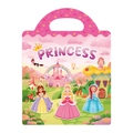 Pink cartoon princess theme reusable sticker book with handle for kids creative play - New Princess Style