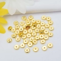 Polished 18k gold plated flat round spacer beads for DIY jewelry making and crafting - 6mm / 18K Gold Plated