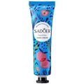 SADOER handcrème Perzik en Planten in blauwe tube van 30g met botanische print - Perzik / 30 g