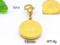 Golden Leo zodiac pendant set with lobster clasp and 15mm round engraved charms - Leo (KLJ016-Z)