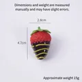 Artificial strawberry model with dark chocolate coating and green spiral detail - Dark Coffee Jam - Red Strawberry (No Hook)