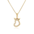 Détail du pendentif cœur couronne doré serti de zircons colorés et étincelants - Pendentif Couronne Cœur Ajouré