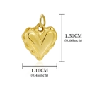 Ciondolo a cuore in acciaio inossidabile placcato oro 18k per gioielli fai da te - Cuore con Trama Irregolare - A0001801