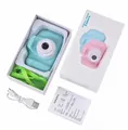 Light blue digital children's camera kit with lanyard and USB cable in gift box - 13MP HD + 32GB Memory Card / Green