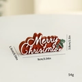Adorno de sobre rojo Merry Christmas de resina con detalles de acebo y bayas - Letras artísticas de Merry Christmas / Letrero de letras (Rojo)