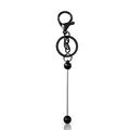 Sleek black beaded keychain featuring a lobster clasp and smooth metallic finish - Gunmetal