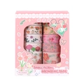 Washi-Tape-Set in Rosa mit Goldfolie, Tulpen und Erdbeermustern in 10 Rollen - Frühlingsbrief
