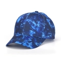 Blue and white tie-dye baseball cap with canvas texture and 6-panel structure - Deep Blue Tie-Dye Style (1#)