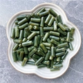 Dark green cylindrical acrylic beads with marble texture for DIY jewelry making - 8x20mm / Army Green