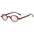 Retro small oval steampunk sunglasses with tortoiseshell frames and pale pink lenses - Tortoise Frame Pink Lens