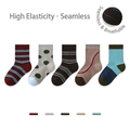 Fünf Paar Kindersocken aus Baumwolle mit Streifen und Punkten, nahtlose Zehenverarbeitung - S (1-3 Jahre / Empf. Fuß 12-15cm) / 1932 Kurvengeschwindigkeit (5 Paare)