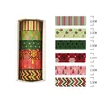 Set di 6 nastri washi natalizi con lamina d'oro e indicazione larghezza 1,5 cm - Stile 4 (Onda Stellata di Natale)