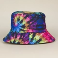 Colorful tie-dye bucket hat with wide brim for sun protection and outdoor activities - M (56-58cm) / Colorful Fireworks (No.6)