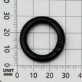 Premium black coated circular swivel gate spring ring snap hook with 40mm outer diameter - 28mm Round Spring Ring / Swimming Black