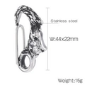 Vintage stainless steel carabiner clasp with a detailed lion head design 44x22mm - Lion Head Style (KLJ8555-KJX)