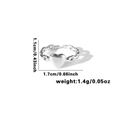 Silver-colored titanium steel chain ring featuring a polished 3D heart-shaped centerpiece - TYR0453 / Silver Heart Chain