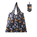 Foldable grocery shopping bag with cute grey cat print and convenient hanging hook - 16kg / 38*58cm / Cartoon Cats (XC-50)