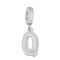 Minimalist silver-toned titanium steel alphabet Q pendant for DIY jewelry bracelets - Letter Q