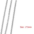 Silver stainless steel oval link chain for DIY jewelry making, size 2x3mm, 11g per 2 meters - O-Chain (N0114) / 2mm (2 Meters/Pack) / Silver