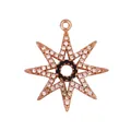 Octagonal star pendant in rose gold finish with micro-set white and black zircons - Black & White Zircon Star / M603074-Rose Gold