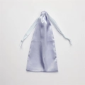 Satin silk drawstring jewelry pouch in light purple finish with ribbon ties - No.100 Purple