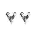 Gothic punk eagle claw stud earrings for men in vintage silver finish steel - Retro Eagle Claw Pair / Silver