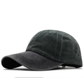 Dettaglio del cappello da baseball in cotone lavato grigio antracite con visiera curva - Regolabile / Verde Militare Nero