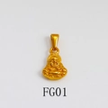 24K gold plated Laughing Buddha pendant with high gloss finish model FG01 - FG01-Maitreya Buddha / Gold