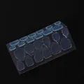 Autocollants de colle gelée imperméables pour ongles bleus pack de 24pcs - Onglets en Gelée Bleus