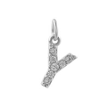Silver micro-pave zircon letter Y pendant crafted in 18k gold plated finish for jewelry - Steel-Y