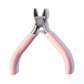 Pink handle diagonal cutters with sharp steel blades for DIY jewelry making and crafts - Diagonal Cutting Pliers