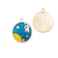 DIY enamel astronaut pendant charm with gold stars for necklaces and bracelets - Planet Astronaut 24x28mm
