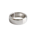 Minimalistischer S925 Sterling Silber Ring mit breitem Band und glatter polierter Optik - Einstellbar Offen / Weißgold