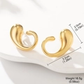 Detailed view of gold-tone teardrop earrings with dimensions 3.2cm x 2.0cm and 16.5g weight - Gold Drop Silhouette