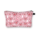 Portable white makeup bag with red heart pattern for Valentine's Day storage - 13-White Simple Hearts