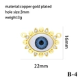 Evil eye design charm pendant copper gold plated DIY jewelry accessory size 22x16mm - Teardrop Blue Eye Double Loop Connector (B-4)