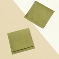 Olive green microfiber jewelry pouch with square snap button flap closure and soft texture - Flip-top Style / 8*8cm / Fruit Green