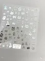 Silver laser nail stickers with cute cat motifs, stars and bows, design Aha 086 - Aha-8604 Silver Cat