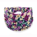 Bohemian wide elastic headband featuring purple and yellow floral patterns - 46-Purple Yellow Floral