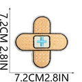 Detail of cross-shaped adhesive bandage embroidery patch with blue cross design - No.26 (Cross Bandage)