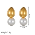 Orecchini a goccia dorati con perle bianche, stile minimalista, altezza 2,3 cm e 3,5 g - Orecchini Perla Goccia (JZE833-H)