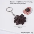 Star-shaped chocolate cookie keychain with realistic texture and 4.5cm diameter size - Deep Coffee Flower Cookie - Keychain