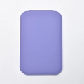 Portable purple silicone folding makeup mirror with a sleek minimalist rectangular design - Purple