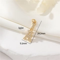 14K gold plated Eiffel Tower pendant with zircon, 24.2mm height, DIY jewelry charm - 14K Gold - Eiffel Tower