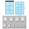 Christmas snowflake window stickers set with product dimensions and sizing details - BQ652 White Snowflake 2 Sheets / 3D Visual Effect White Snowflake