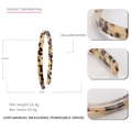 Cerchietto sottile 1cm in acetato di cellulosa tartarugato con dettagli e dimensioni - Tartarugato Chiaro