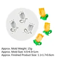 Weiße Silikonform für 3D-Mini-Tulpen, 4,5x4,5x1cm für DIY Backen und Schokolade - 4# Dreifache Tulpen (15-197) / Grau