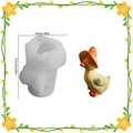 DIY silicone mold and yellow duck candle with mushroom hat and blue flower accents - Small