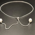 Collana Di Perle Con Coulisse Regolabile Argento