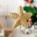 6cm gold glitter star topper with support rod for Christmas tree or cake decoration - Single Gold Glitter Star Topper 6cm